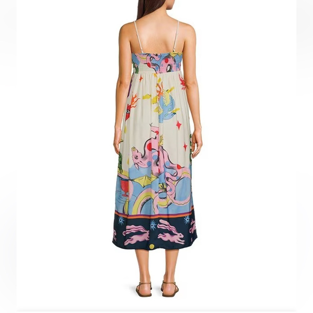 Akilina Printed Sleeveless Colorful Abstract Print Dress - Picture 2 of 13